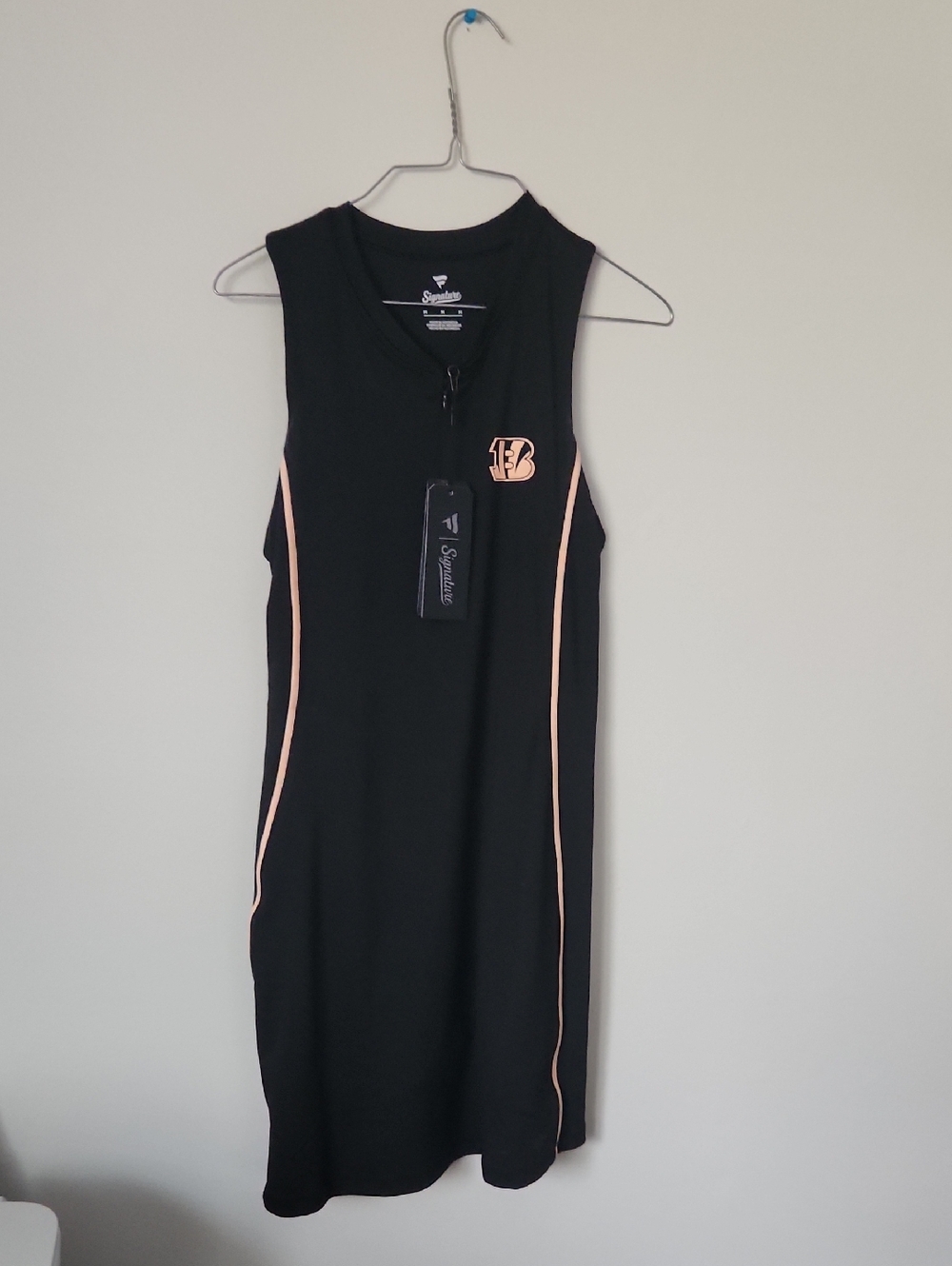 Bengals Signature Black Dress with Peach Trim Detail